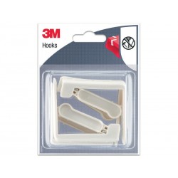 Lot de 4 crochets à clipser 3M blanc