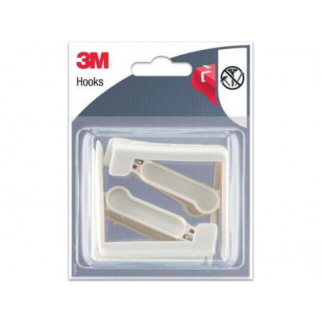 Lot de 4 crochets à clipser 3M blanc