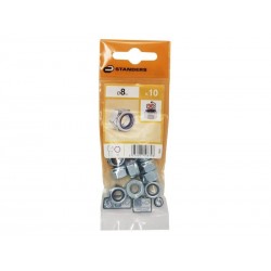 Lot de 10 écrous 6 Pans Acier Diam.8 Mm Standers