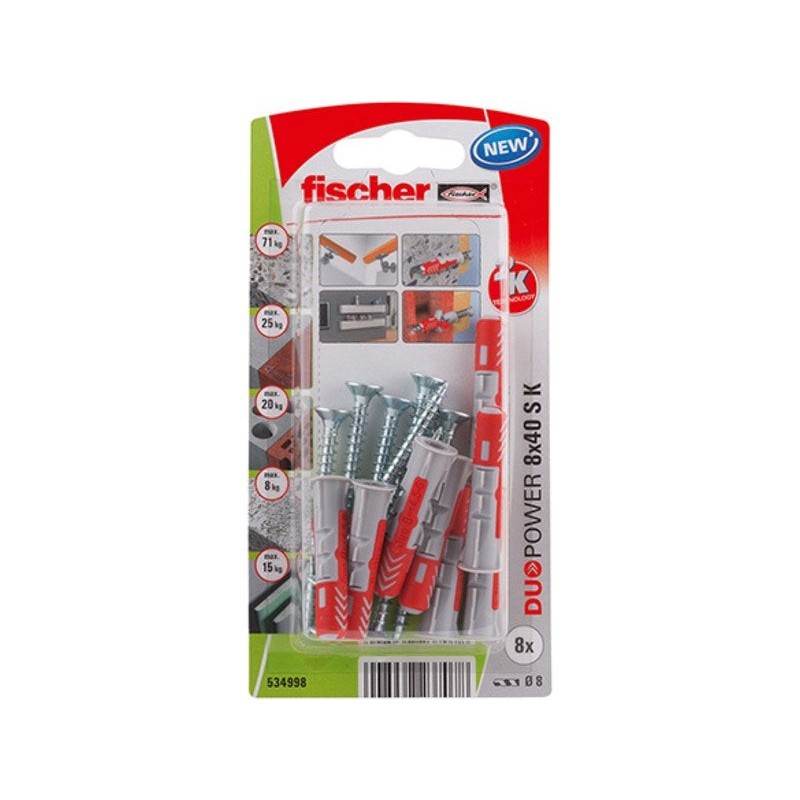 Chevilles Et Vis Fischer Diam.8 X L.40 Mm