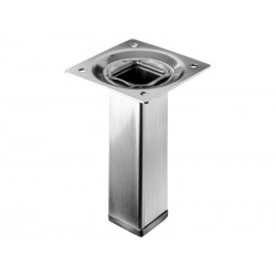 Pied de meuble carré Hettich fixe acier brossé gris