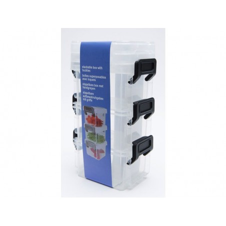 Lot de 3 boites plastique transparent L.6.5 X P.9 X H.5.5 Cm