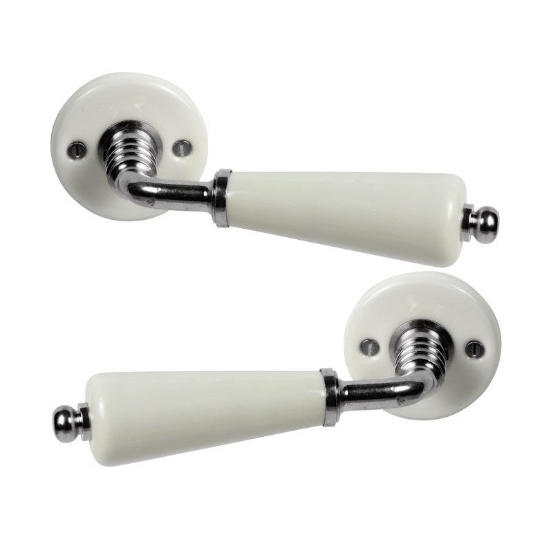 2 PoignÃ©es Sur Rosace Porcelaine Inspire Porcelaine De Limoges NickelÃ© Mat Sans