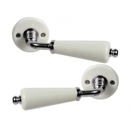 2 PoignÃ©es Sur Rosace Porcelaine Inspire Porcelaine De Limoges NickelÃ© Mat Sans