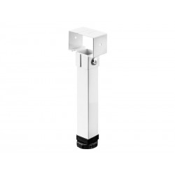 Pied de lit carré HETTICH acier blanc hauteur reglable de 24 à 26.5 cm