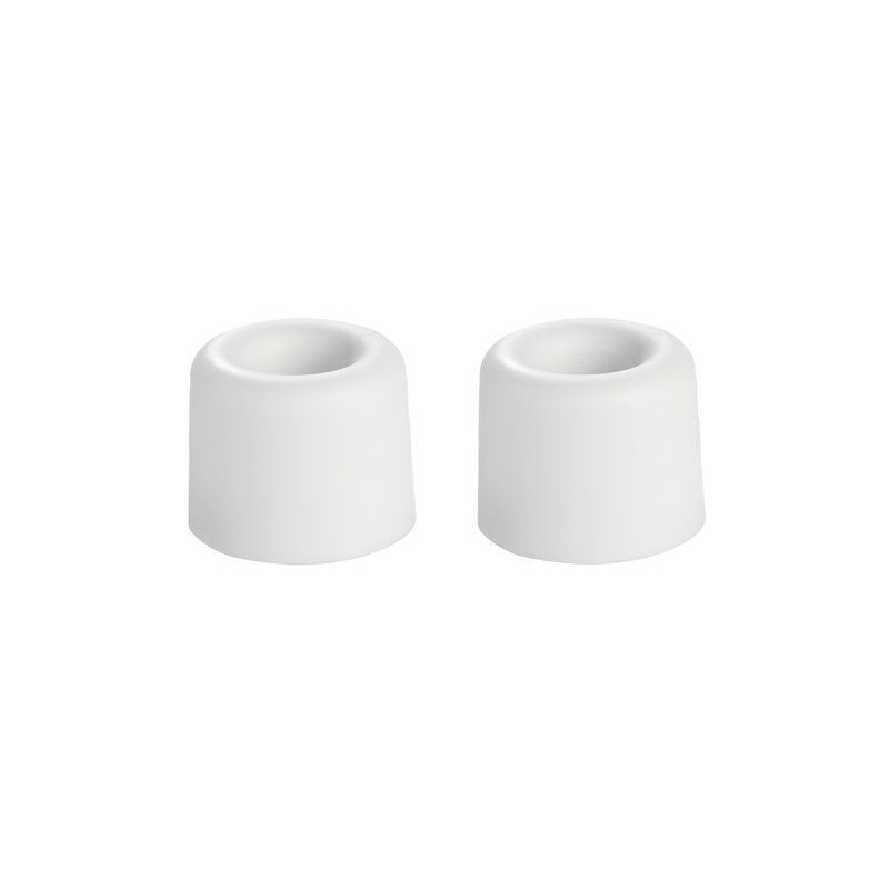 Lot de 2 Butées De Porte à Visser Standers Plastique Mat Blanche Diam.3.0 Cm X L.3.0 Cm X H.2.4 Cm