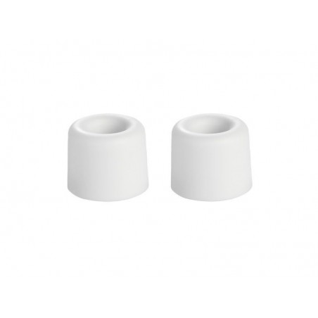 Lot de 2 Butées De Porte à Visser Standers Plastique Mat Blanche Diam.3.0 Cm X L.3.0 Cm X H.2.4 Cm