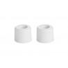 Lot de 2 Butées De Porte à Visser Standers Plastique Mat Blanche Diam.3.0 Cm X L.3.0 Cm X H.2.4 Cm