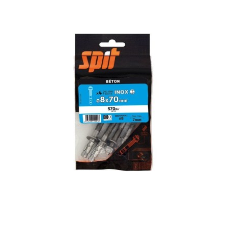 Lot de 4 goujons a bague acier SPIT Diam.8 x L.70 mm