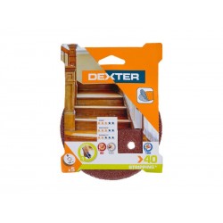 Lot de 5 Disques Abrasifs Dexter 125 Mm Grains 40