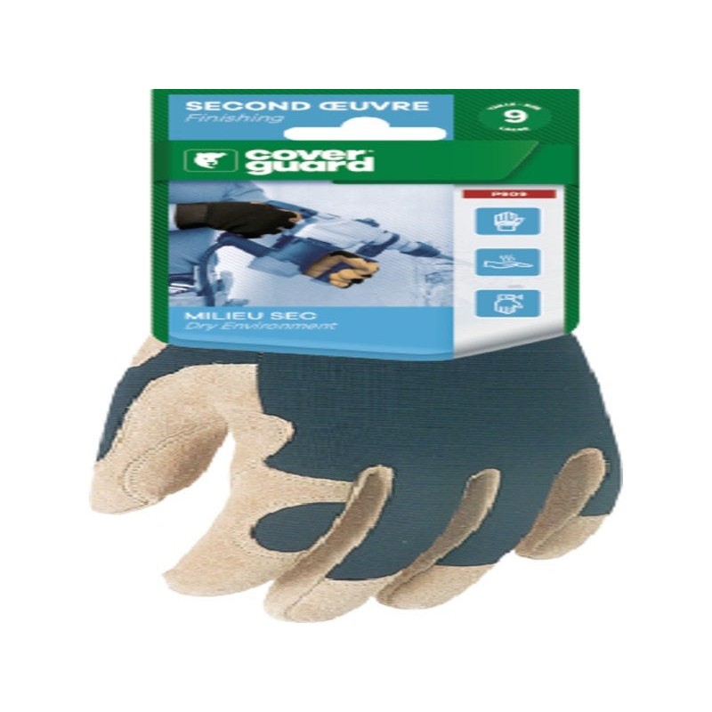 Gants de manutention (gros travaux) en cuir P908 taille 8