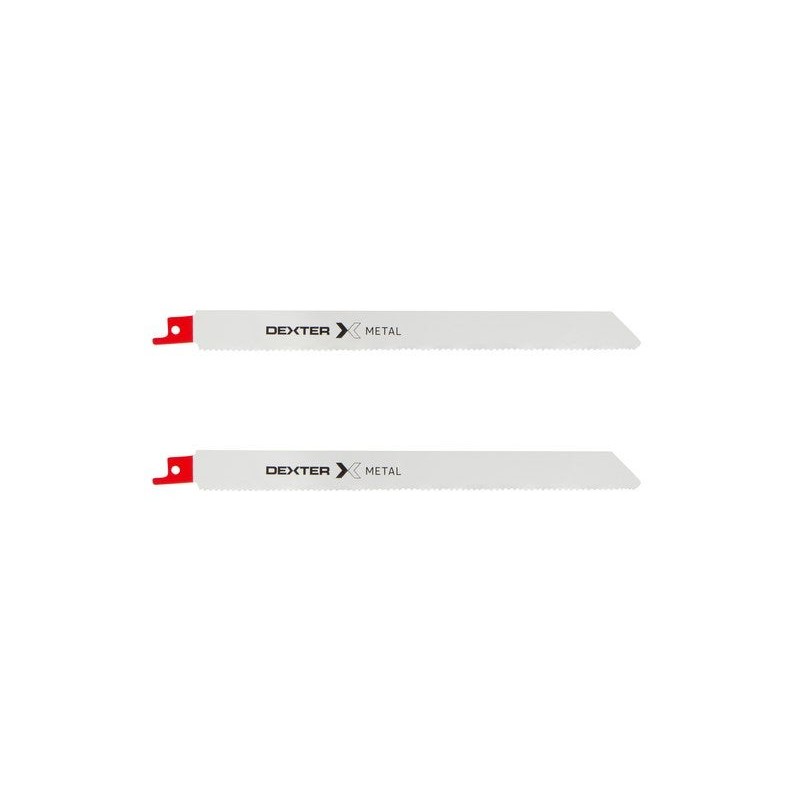 Lot de 2 Lames Métal Coupe Droite 2-8 Mm Dexter Pour Scie Sabre