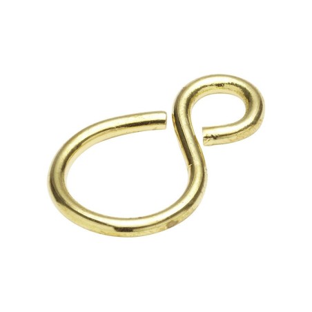 Lot de 4 Esses Inégales Ouvertes Laiton Poli Standers L.25.5 X L.9.5 X Ep.2 Mm