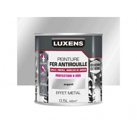 Peinture Fer Extérieur Luxens Argent Métallisé Glossy 0.5 L