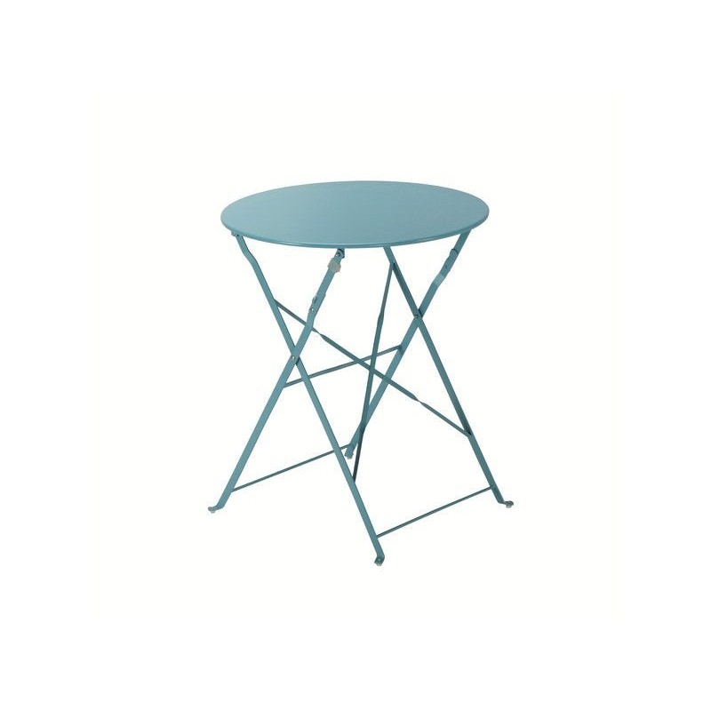 Table de jardin NATERIAL Flora rond bleu aqua 2 personnes