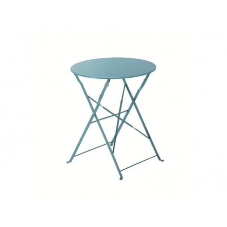 Table de jardin NATERIAL Flora rond bleu aqua 2 personnes