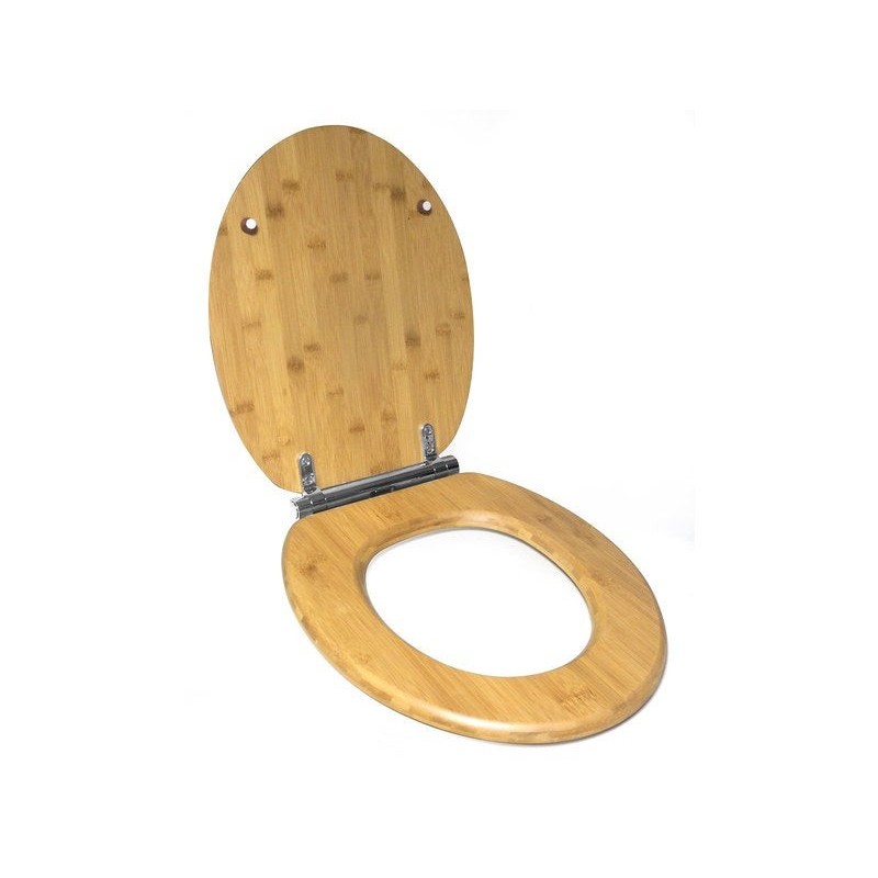 Abattant déclipsable avec frein de chute bambou effet bois