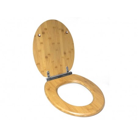 Abattant déclipsable avec frein de chute bambou effet bois