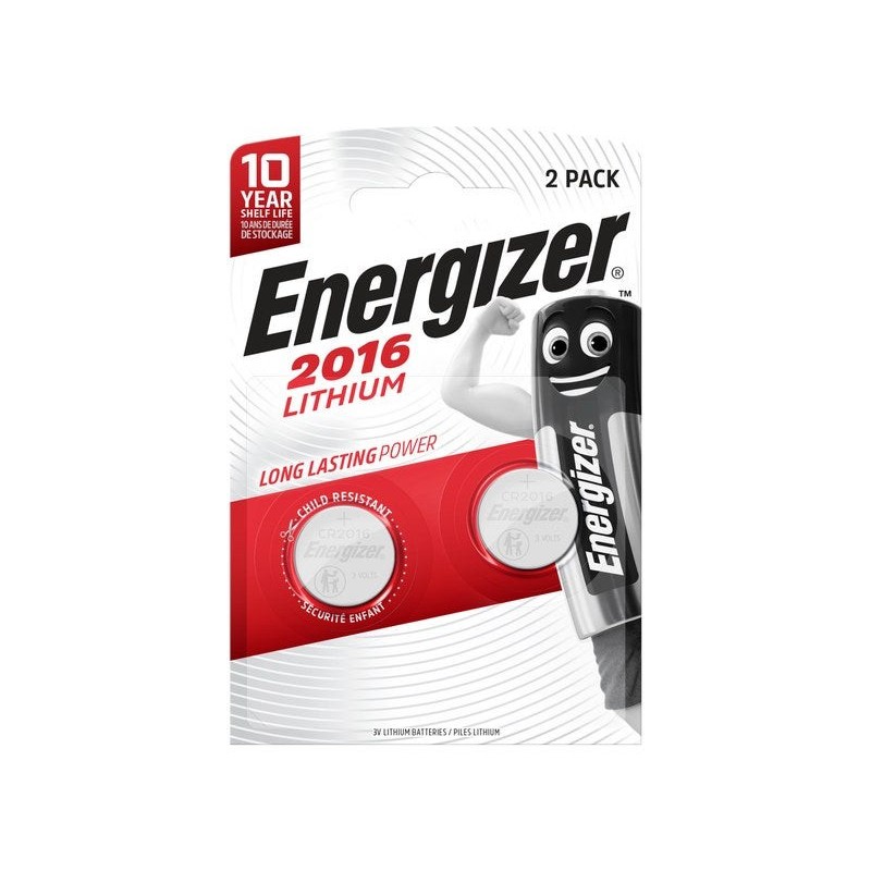 Lot de 2 Piles Bouton Cr2016-Dl2016 3 V Energizer