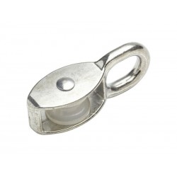 Lot de 2 Poulies à Oeil Fixe Acier Nickelé Standers Diam.15 X L.45 X