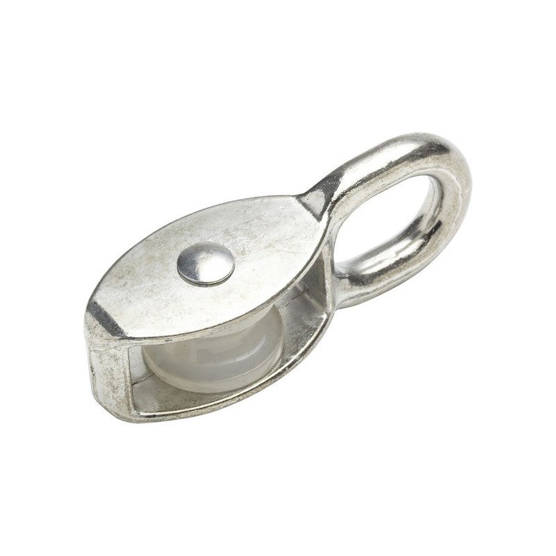 Lot de 2 Poulies à Oeil Fixe Acier Nickelé Standers Diam.15 X L.45 X