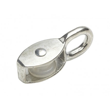 Lot de 2 Poulies à Oeil Fixe Acier Nickelé Standers Diam.15 X L.45 X