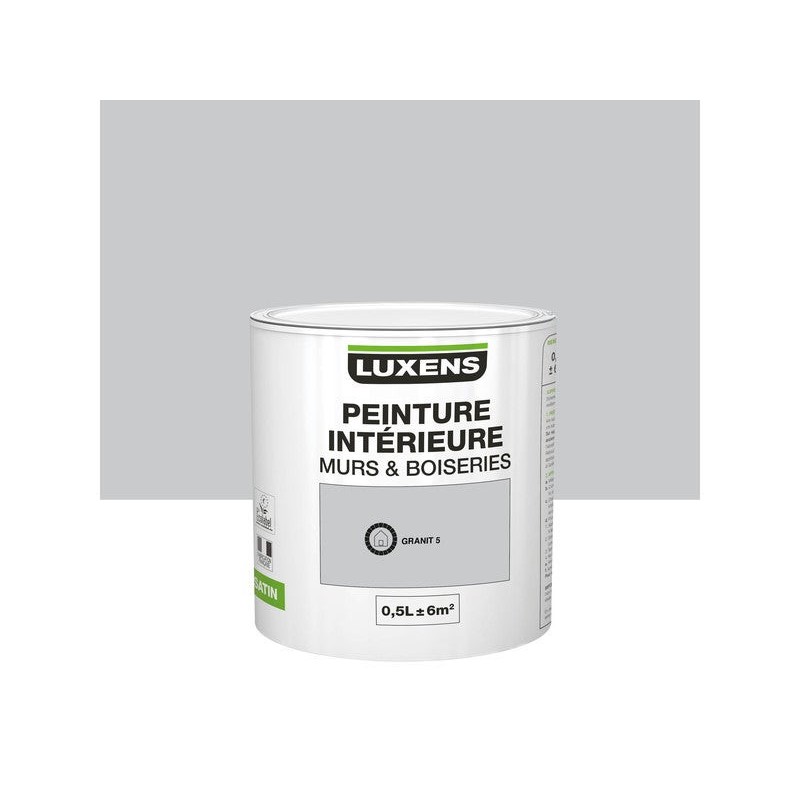 Peinture Mur Et Boiserie Luxens Granit 5 SatinÃ© 0.5 L