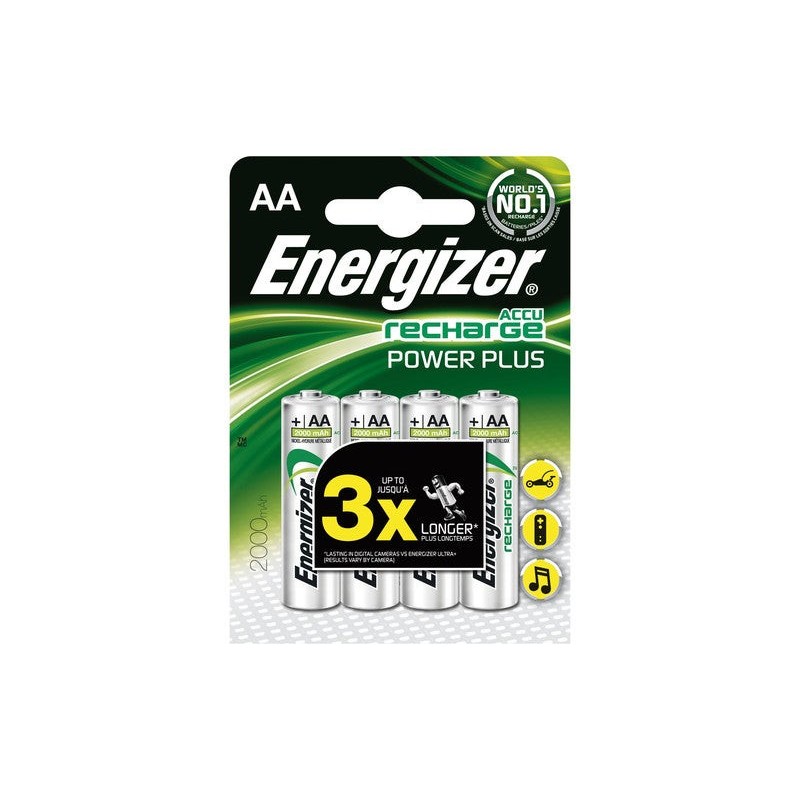 Lot de 4 Piles Rechargeable Aa Power Plus 2500 Mah Energizer