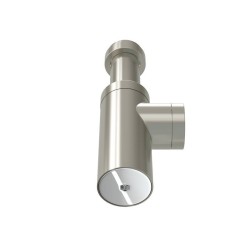 Siphon découpable DESIGNtube et rosace à visser EQUATION Diam. 32 mm chromébrosse