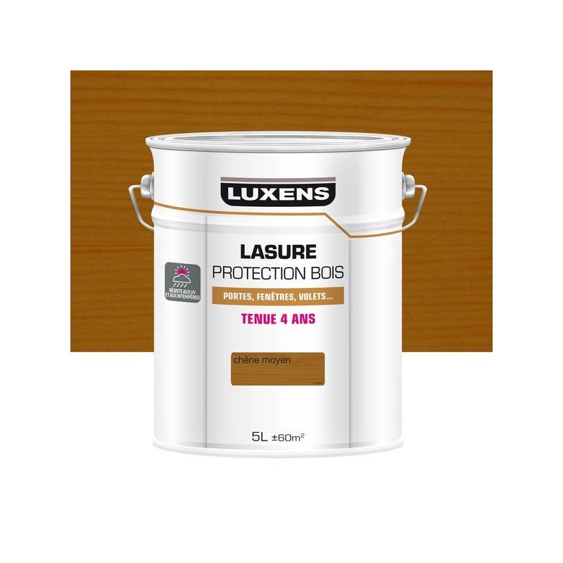 Lasure LUXENS4 ans chêne moyen satiné 5 l