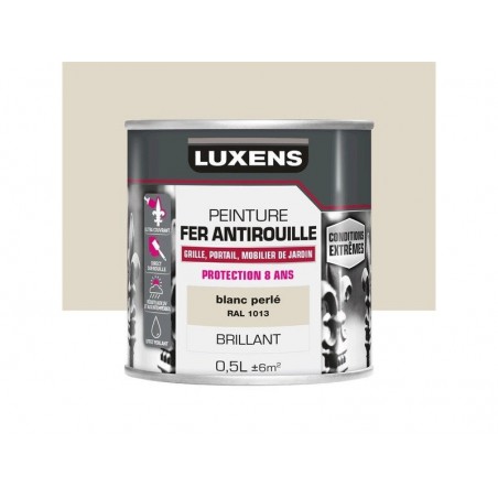 Peinture fer extérieur blanc perlé glossy 0.5 L -  - meilleure qualité