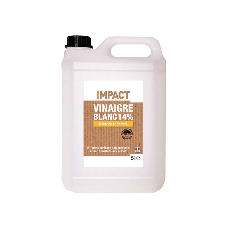Vinaigre blanc ménager liquide multisurface IMPACT 14% 5L -  - meilleure qualité