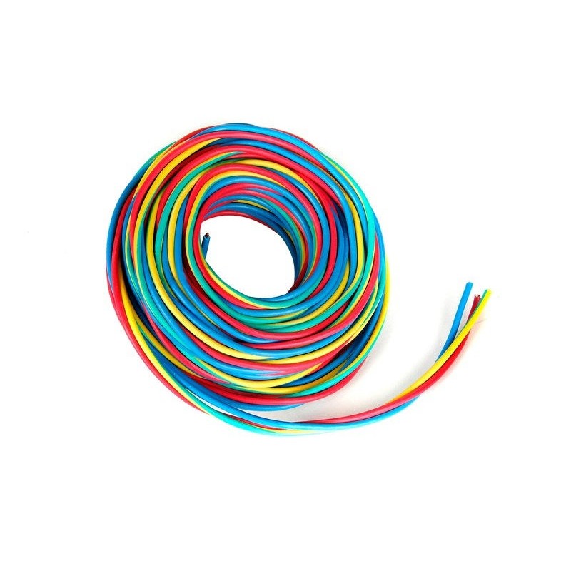 Fil électrique 2.5 MmÂ² H07Vu L.5 M Rouge - Vert - Jaune - Bleu