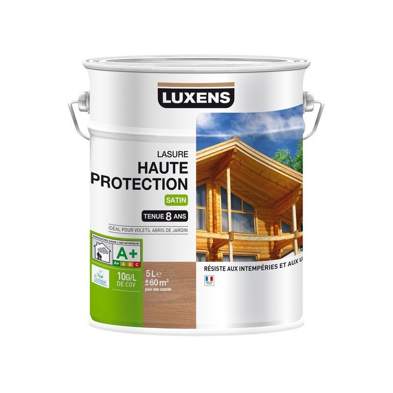 Lasure LUXENS Haute Protection 8 ans chêne foncé satiné 5 L