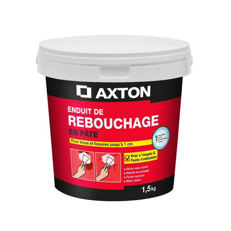 Enduit de rebouchage en pâte AXTON 1.5 kg