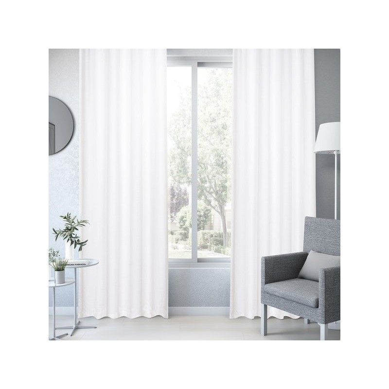 Rideau tamisant en coton biologique Leya blanc l.140 x H.280 cm -  - meilleure qualité