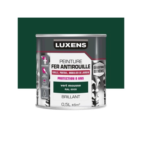 Peinture fer extérieur et Antirouille vert mousse Glossy 0.5 L -  - meilleure qualité