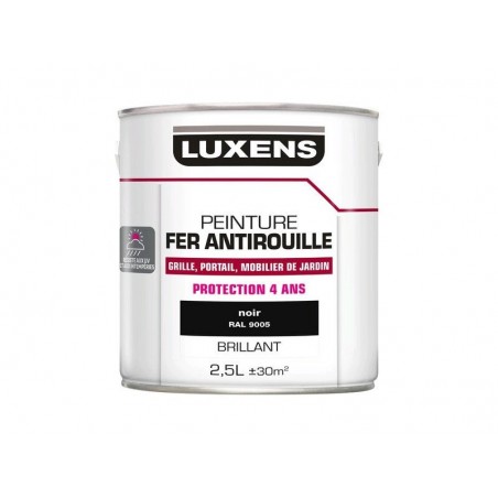 Peinture Fer Extérieur Luxens Noir Glossy 2.5 L