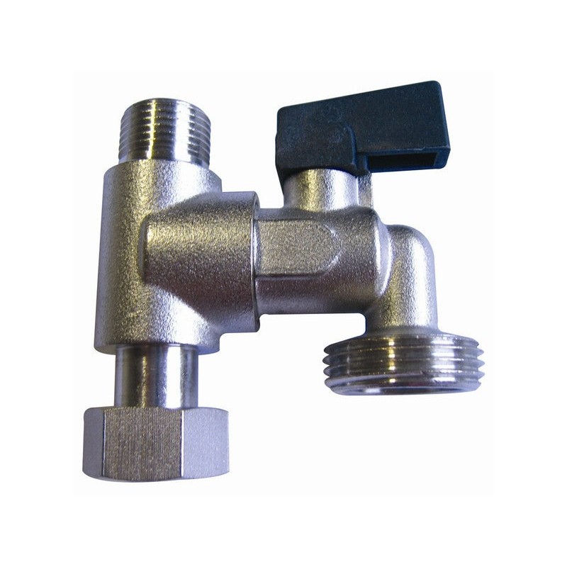 Té de repiquage avec robinet de machine à laver 1-4 de tour male-Femelle 12X17Mm