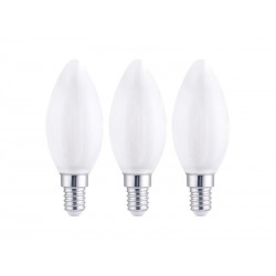 Lot de 3 ampoules led à filament blanc flamme E14 40 W LEXMAN