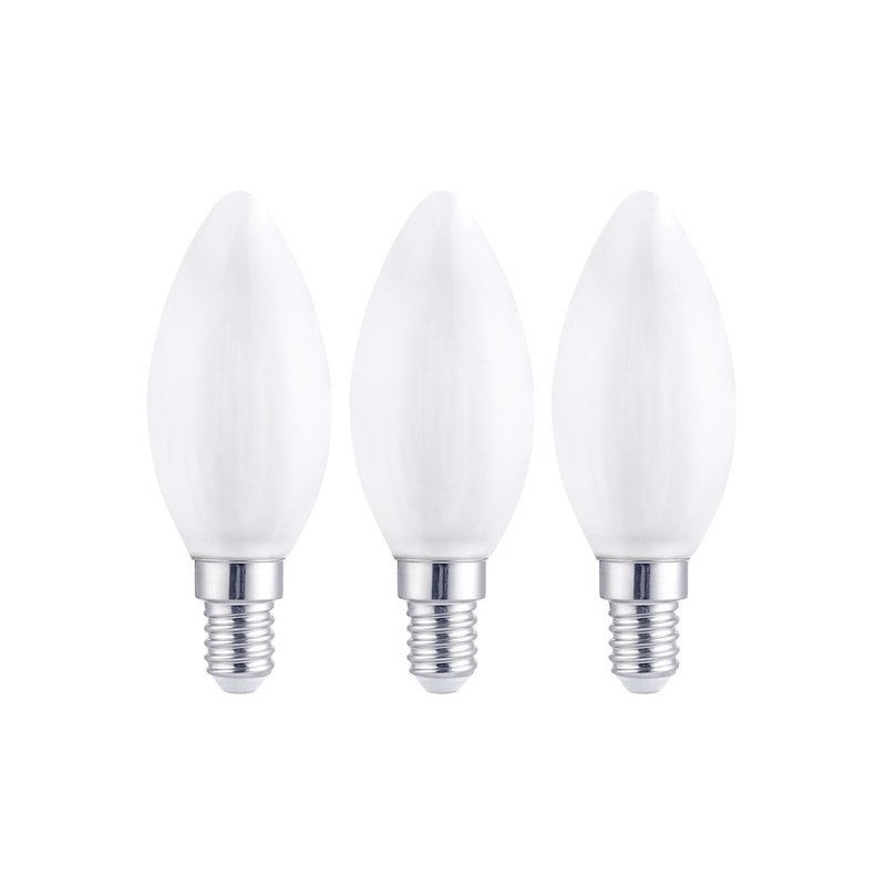 Lot de 3 ampoules led à filament blanc flamme E14 40 W LEXMAN