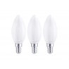 Lot de 3 ampoules led à filament blanc flamme E14 40 W LEXMAN