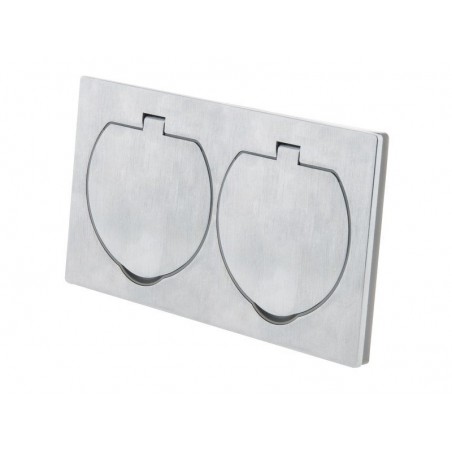 Double prise avec terre étanche métal