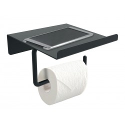 Dérouleur à Papier Wc Métal Avec Tablette Noir
