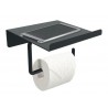 Dérouleur à Papier Wc Métal Avec Tablette Noir