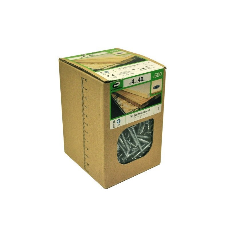 Lot de 500 Vis Acier T?te Frais?e Standers Diam.4 Mm X L.40 Mm