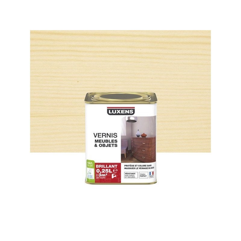 Vernis meuble et objets  Incolore Brillant