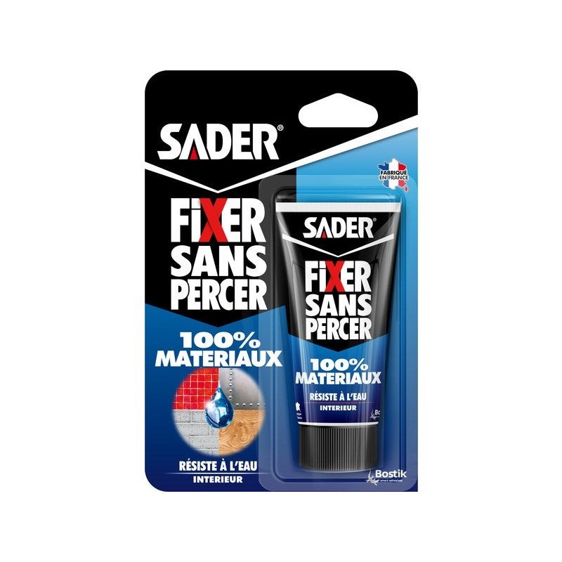 Colle Mastic Fixer Sans Percer 100% Matériaux Sader