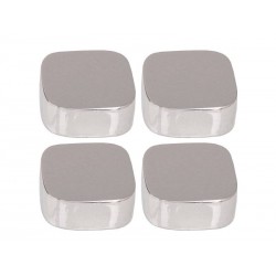 Jeu de 4 fixations miroirs coins ronds chromés -  - meilleure qualité