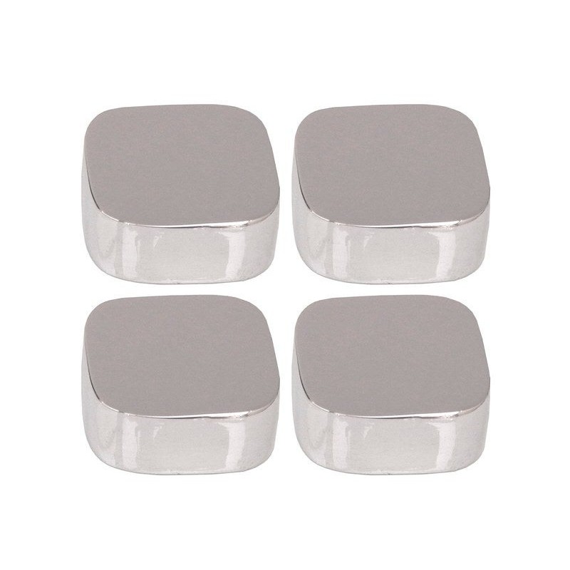 Jeu de 4 fixations miroirs coins ronds chromés -  - meilleure qualité